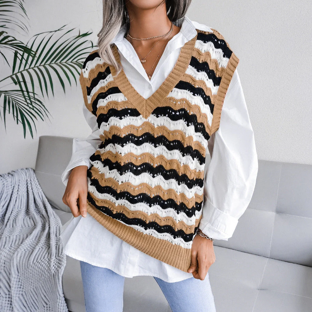 Hollow Leaf Casual Knitted Sweater - Image 28