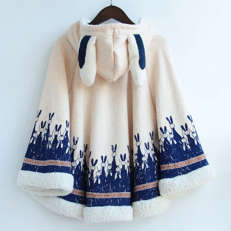Bunny Ears Hooded Cloak Coat - Image 5