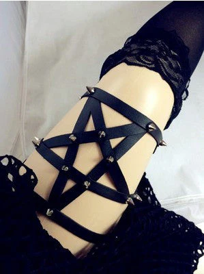 Cosplay Harajuku Rivet Leggings Bind Belt - Image 2