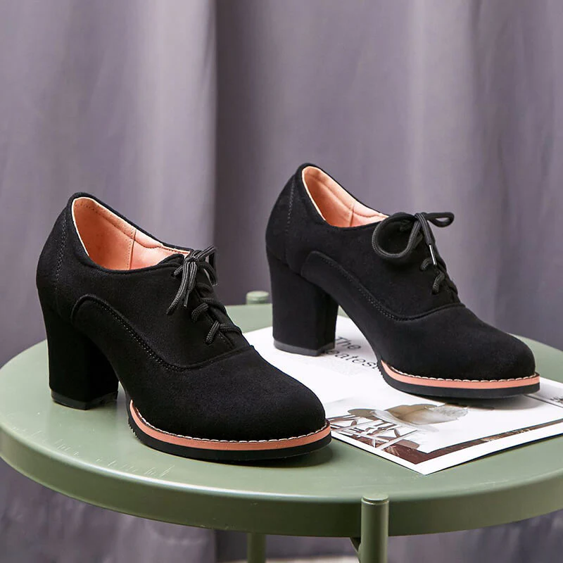 Japanese Lace-up Block Heels - Image 2