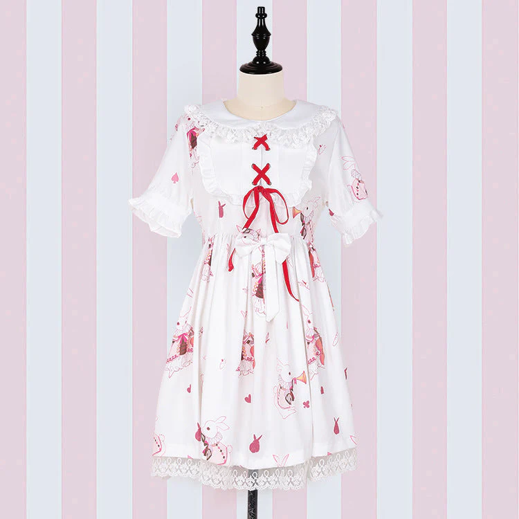 Japanese Lolita Rabbit Bow Dresses - Image 5