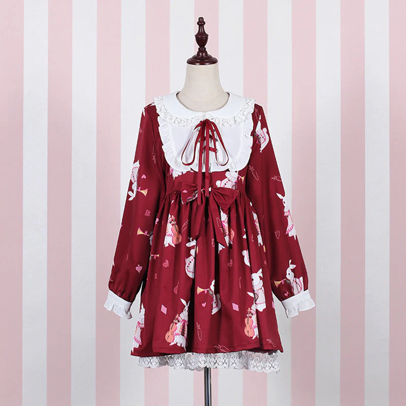 Japanese Lolita Rabbit Bow Dresses - Image 7