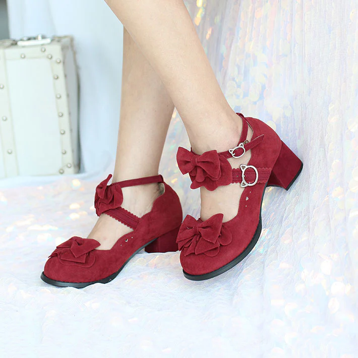 Kawaii Bow Lolita Heels Shoes - Image 3