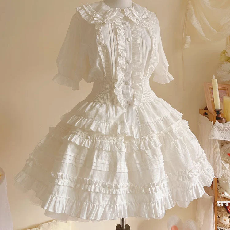 Kawaii Bow Shirt Skirt Set - Image 3