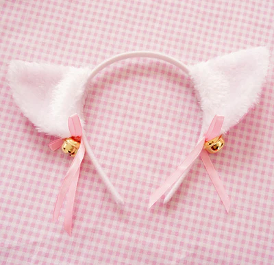 Kawaii cosplay maid black/white/pink bell hair band - Image 2