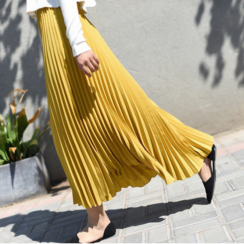 Kawaii High Waist Pleated A-Line Swing Skirt - Image 7