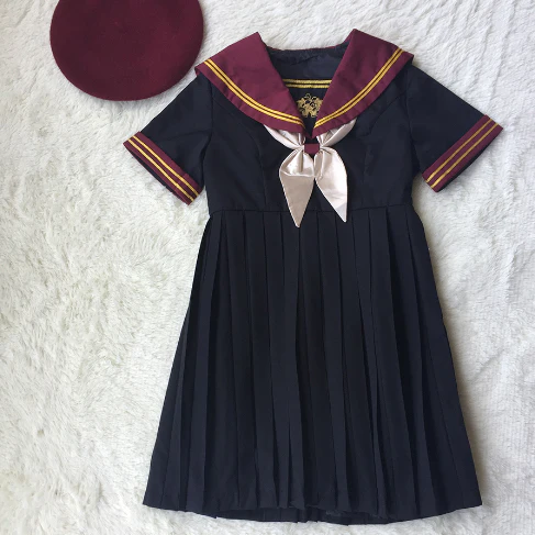Lolita Navy Uniform Bow Dress - Image 3