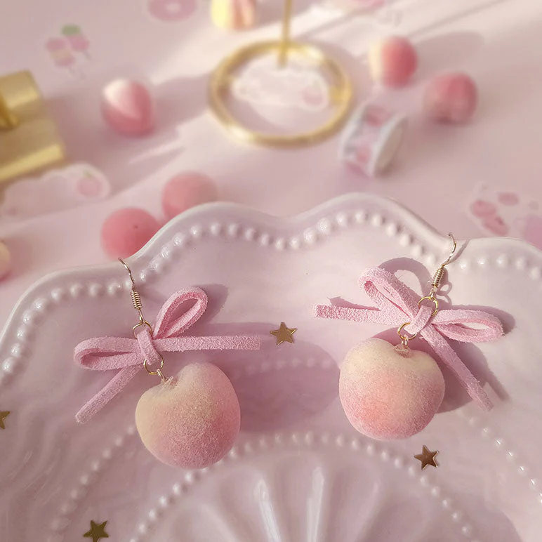 Kawaii Peach Earrings - Image 2