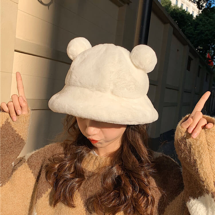 Kawaii Plush Bear Ear Hat - Image 5