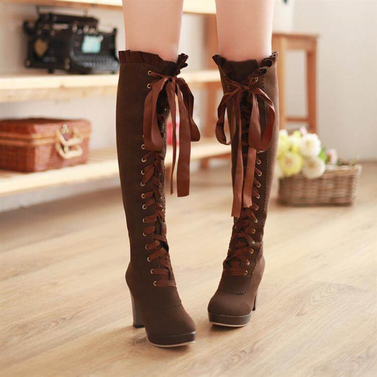 Fashion Bow Lace High Boots - Image 2