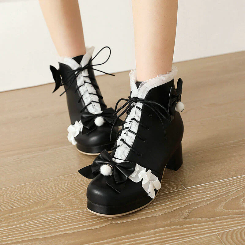 Lace Bow Boots - Image 2