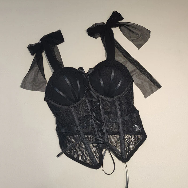Lace Bow Bustier Set - Image 2