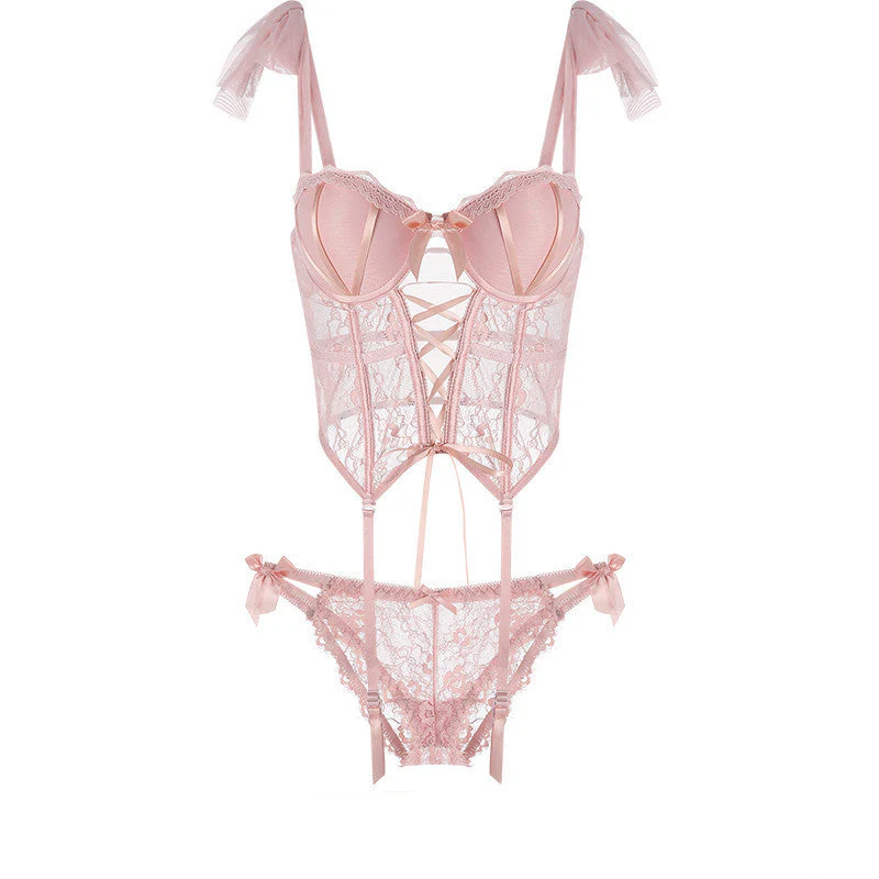 Lace Bow Bustier Set - Image 4
