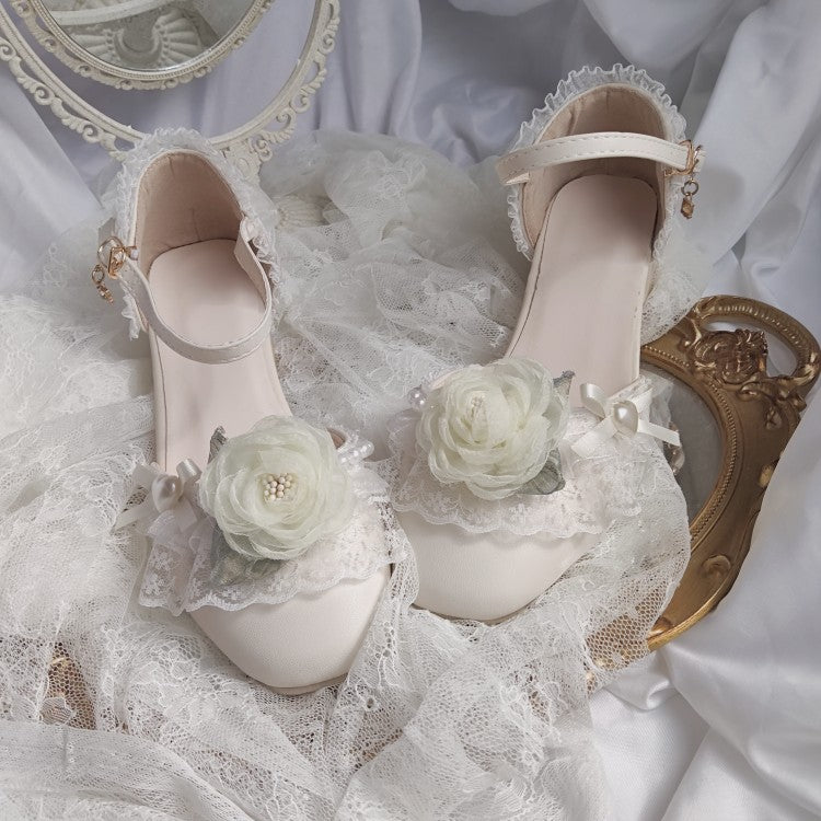 Lace Bow Flower Shoes - Image 5
