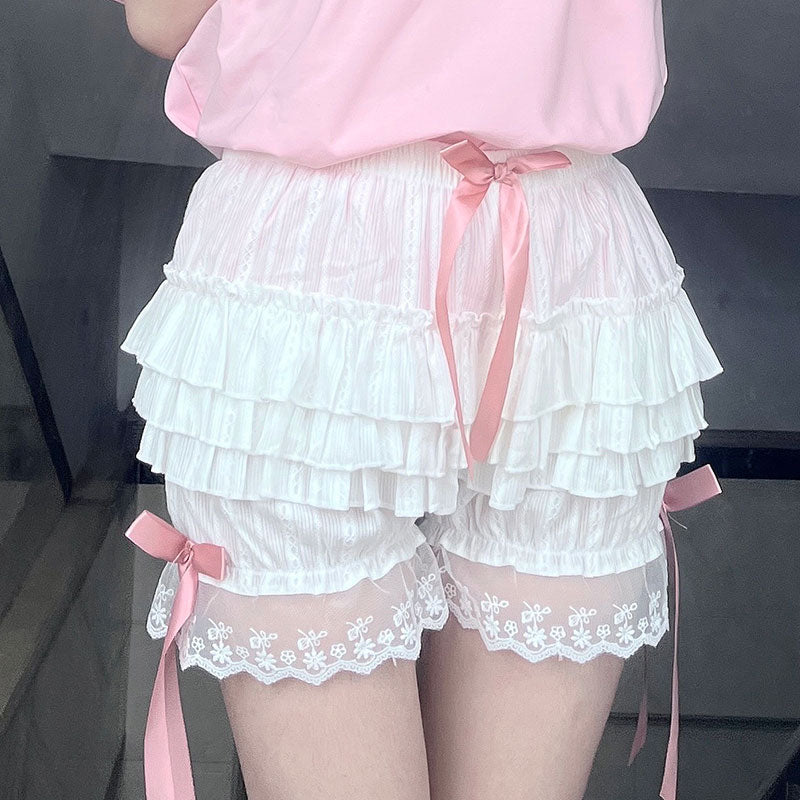 Lace Bow Flower Shorts
