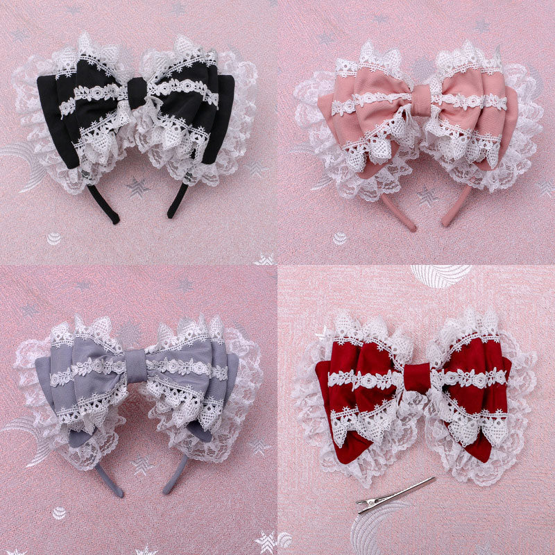 Lace Bow Kawaii Headband - Image 2