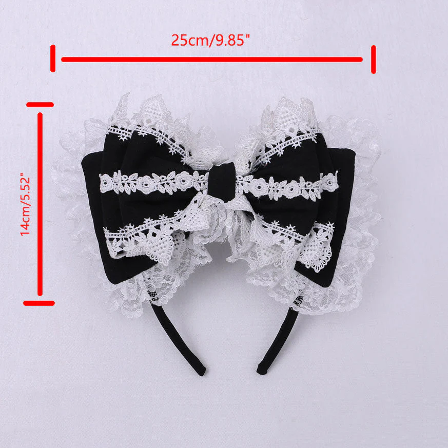 Lace Bow Kawaii Headband - Image 3