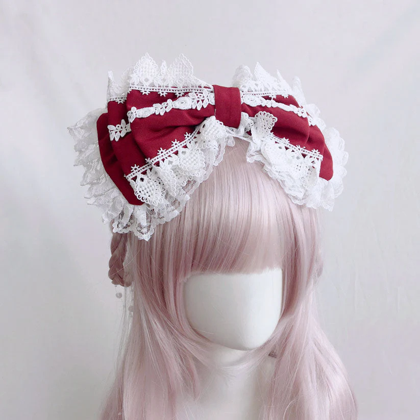 Lace Bow Kawaii Headband - Image 6