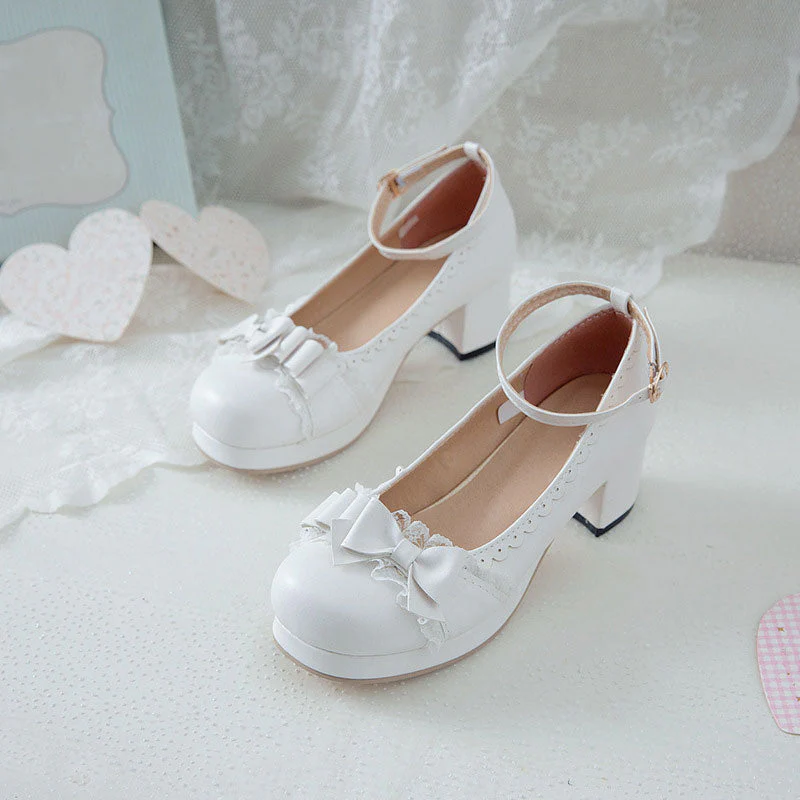 Lace Bow Lolita Shoes - Image 3