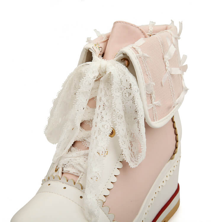 Lace Bow Platform Boots - Image 5