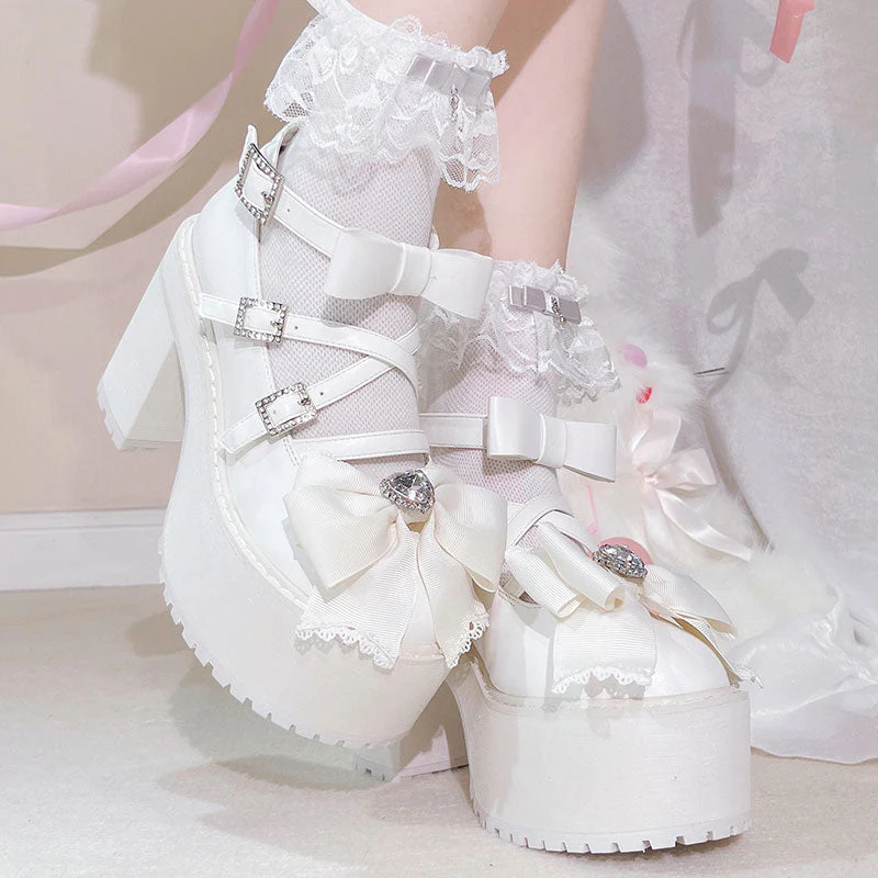 Lace Bow Platform Shoes - Image 2