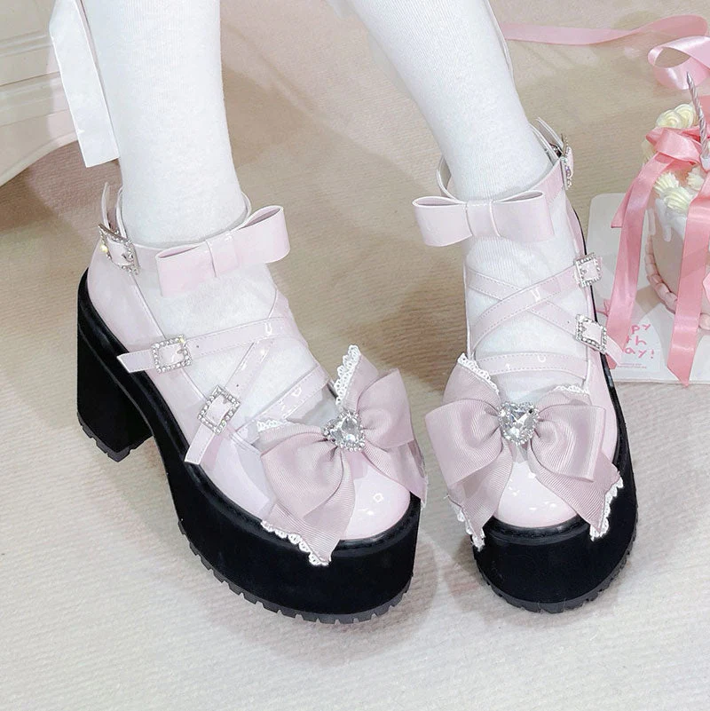 Lace Bow Platform Shoes - Image 3