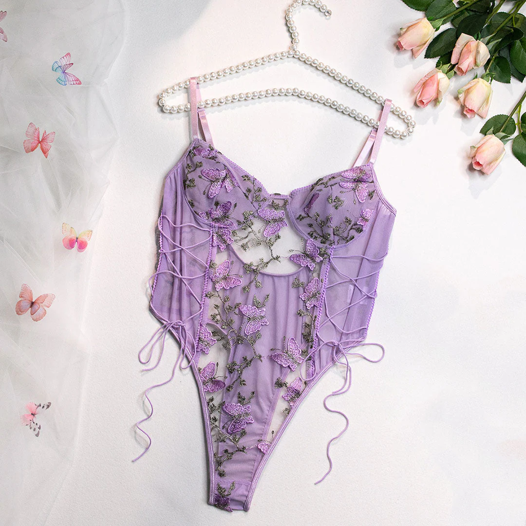 Lace Butterfly Flower Lingerie - Image 3