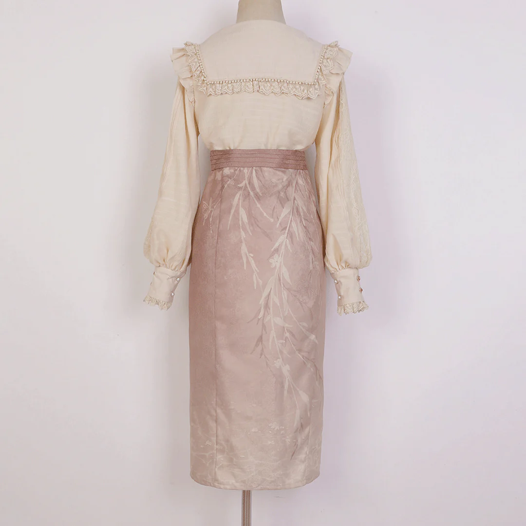 Lace Flower Shirt Skirt Set - Image 2