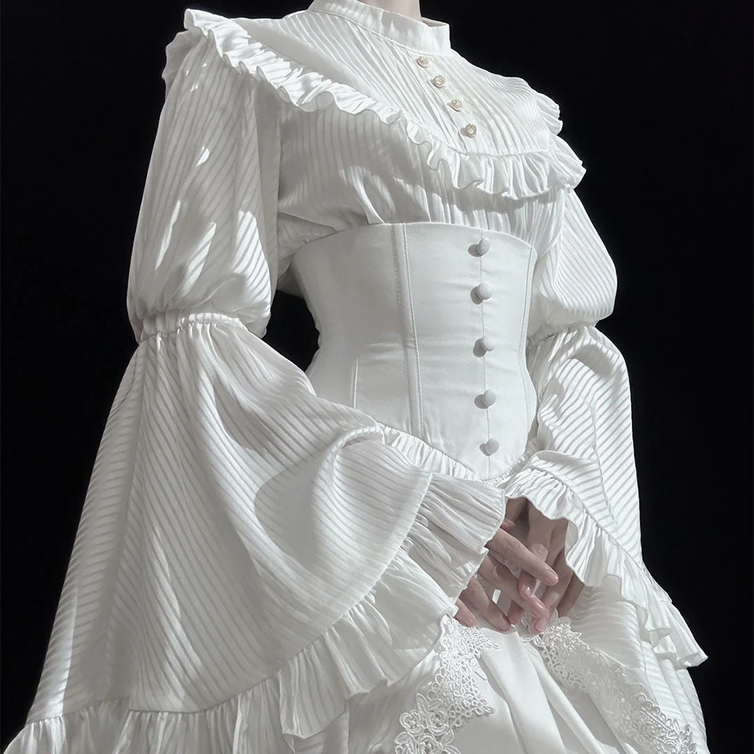 Lace Flower Shirt Skirt Set - Image 3