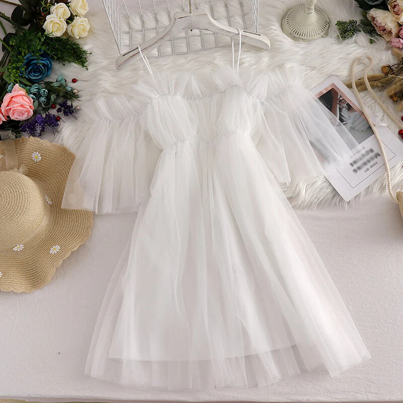 Lace Gauze Sling Dress - Image 6
