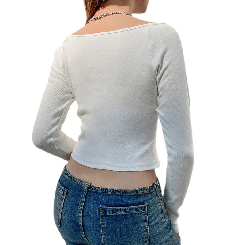 Lace Trim Patchwork Long Sleeve Knit Top - Image 5
