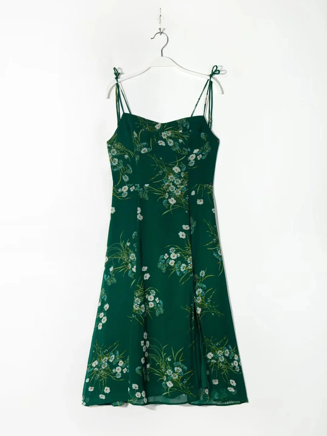 Lace Up Slit Green Midi Dress - Image 6