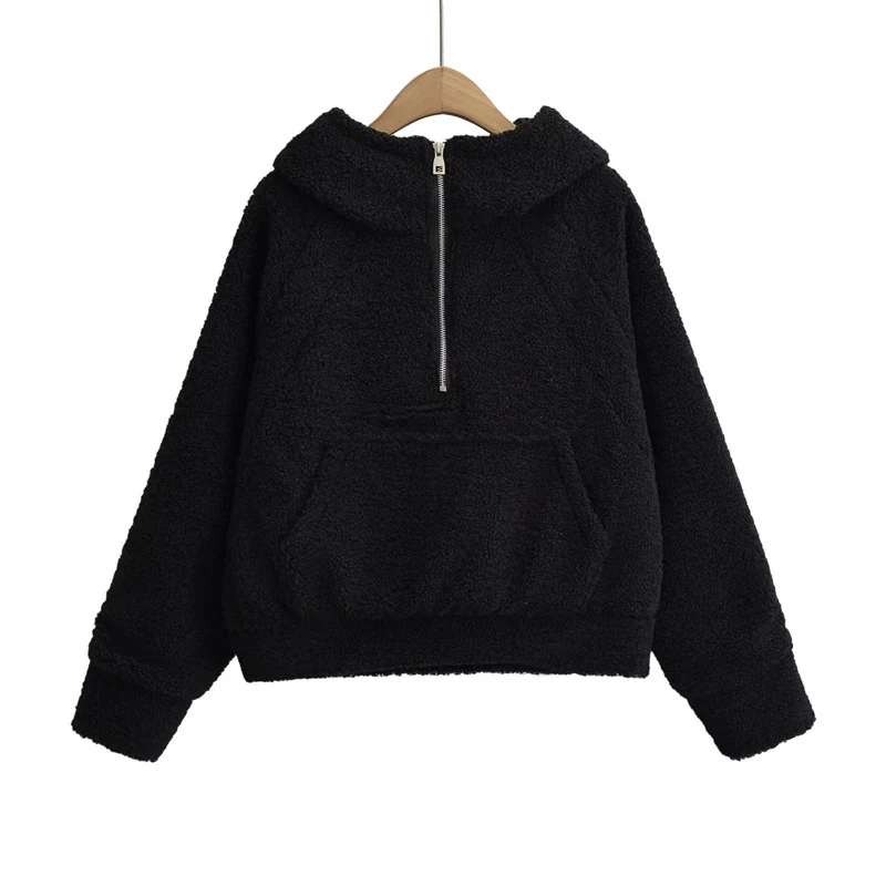 Lamb Wool Oversized Hooded Sweater - Image 3