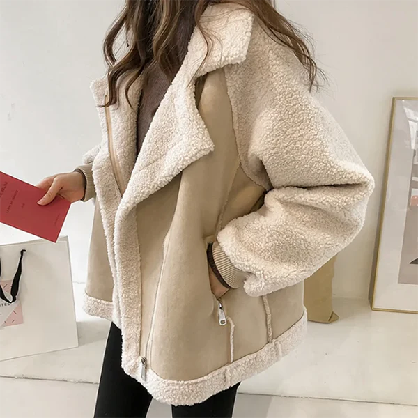 Lambswool Suede Patch Loose Jacket