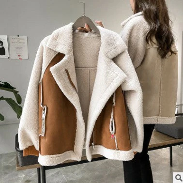 Lambswool Suede Patch Loose Jacket - Image 3