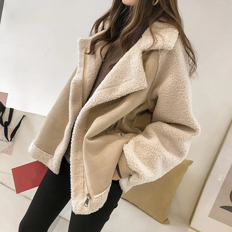 Lambswool Suede Patch Loose Jacket - Image 5
