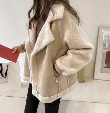 Lambswool Suede Patch Loose Jacket - Image 8