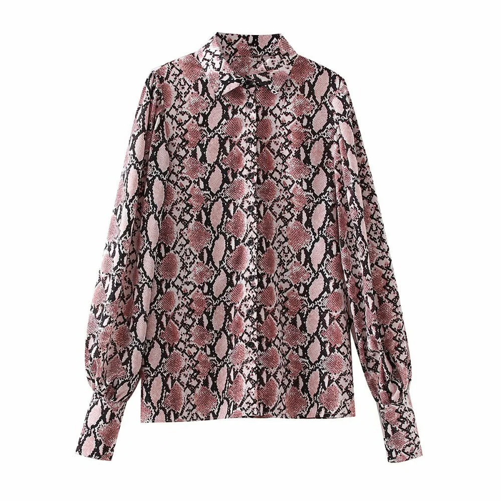 Lantern Sleeve Puff Sleeve Printed Shirt Top - Image 5