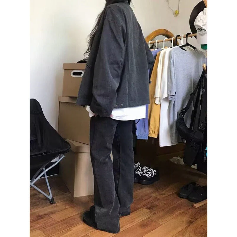Lapel Neck Jacket Oversized Jacket - Image 5