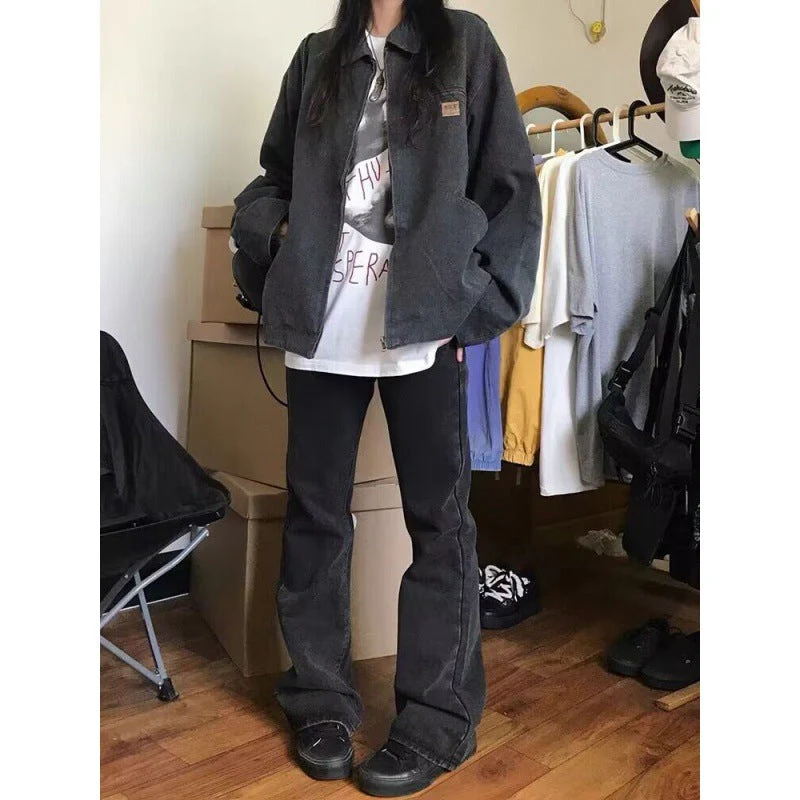 Lapel Neck Jacket Oversized Jacket - Image 6