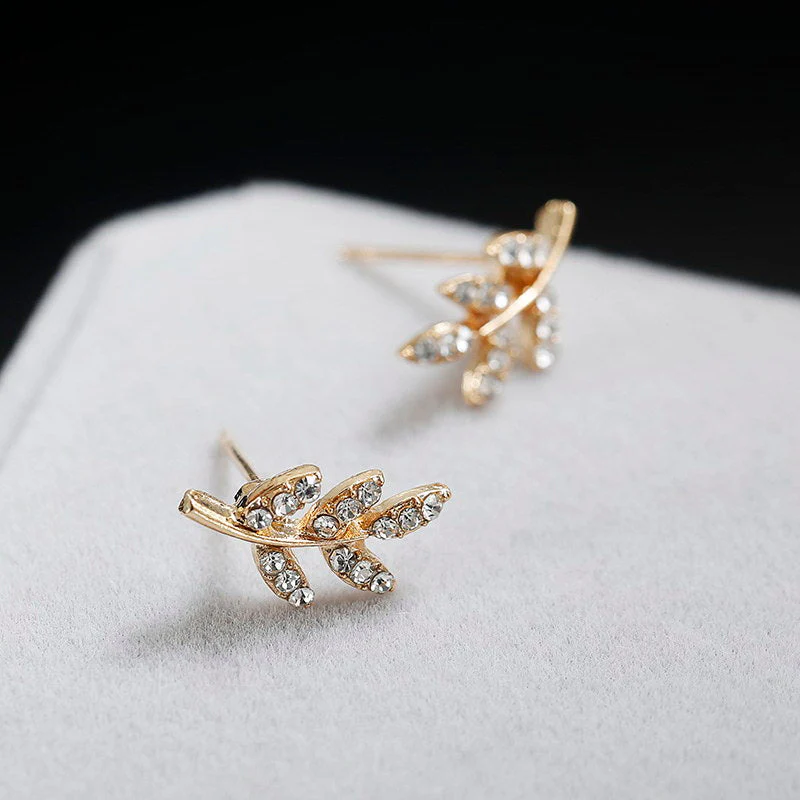Leaf Stud Earrings - Image 2