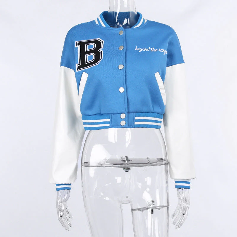 Leather Long-sleeved Baseball Uniform Jacket - Image 3
