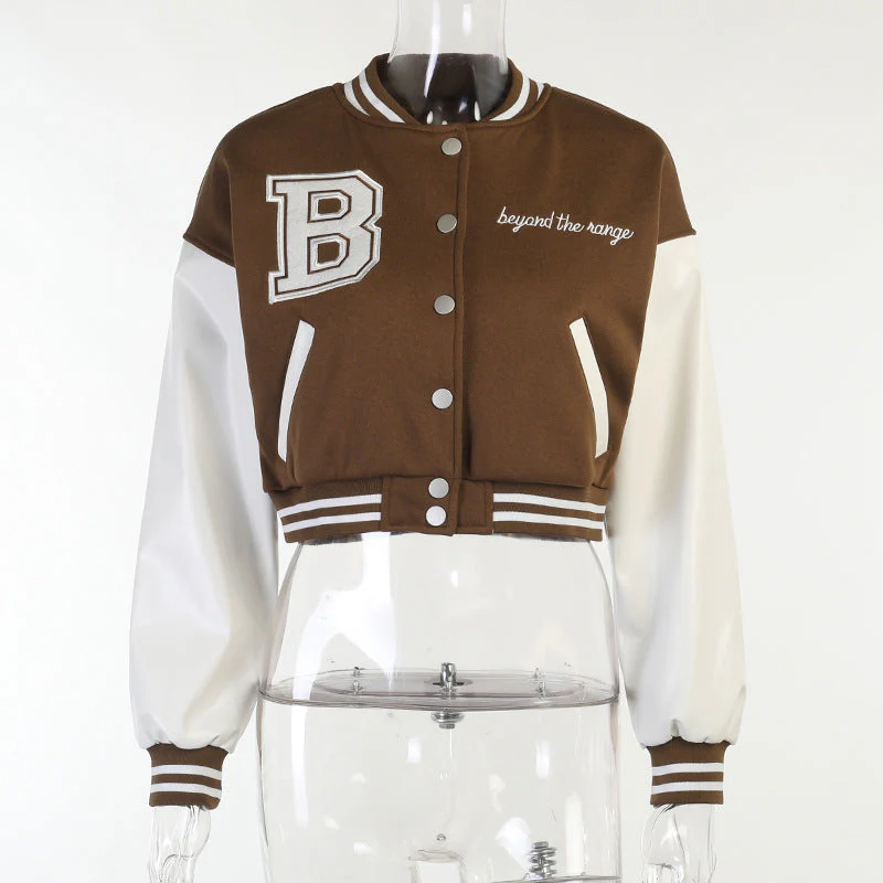 Leather Long-sleeved Baseball Uniform Jacket - Image 4