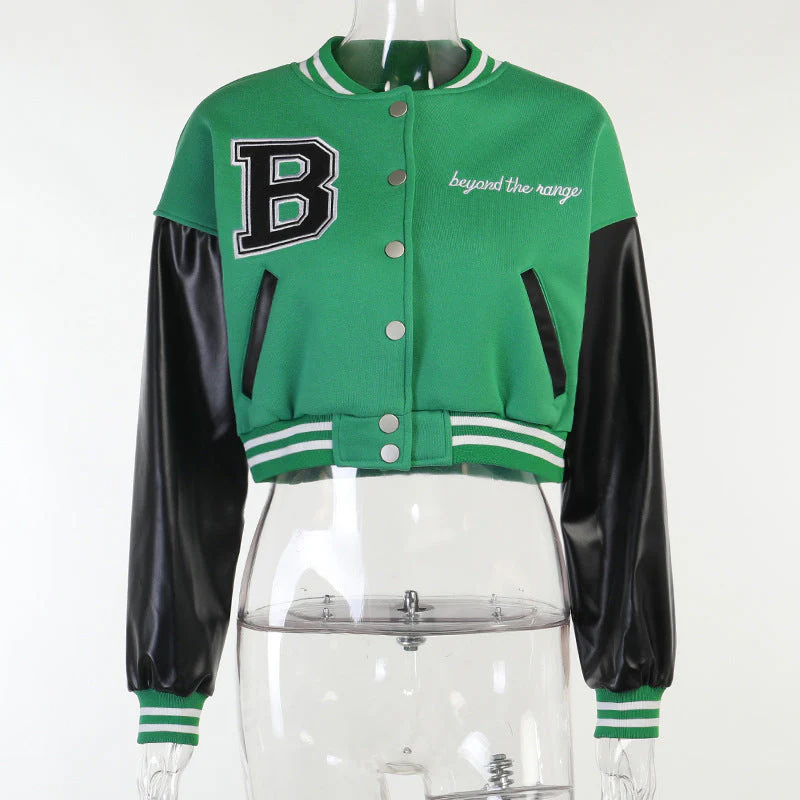 Leather Long-sleeved Baseball Uniform Jacket - Image 6