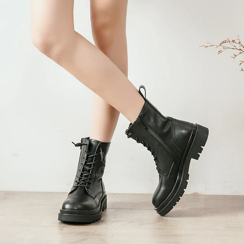 Leather Martin Boots - Image 2