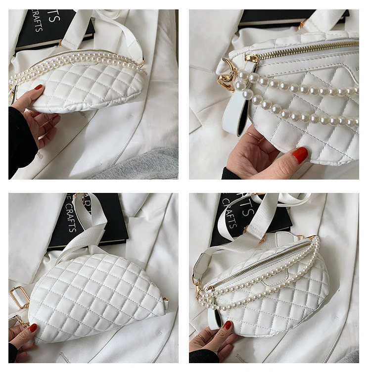 Leather Pearl One-shoulder Belt Bag - Image 2
