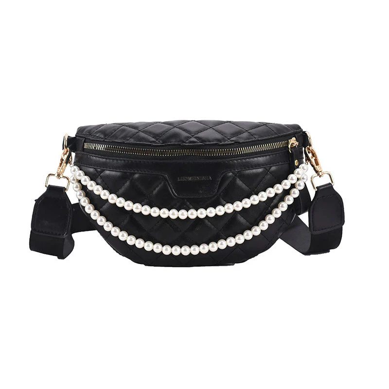 Leather Pearl One-shoulder Belt Bag - Image 7