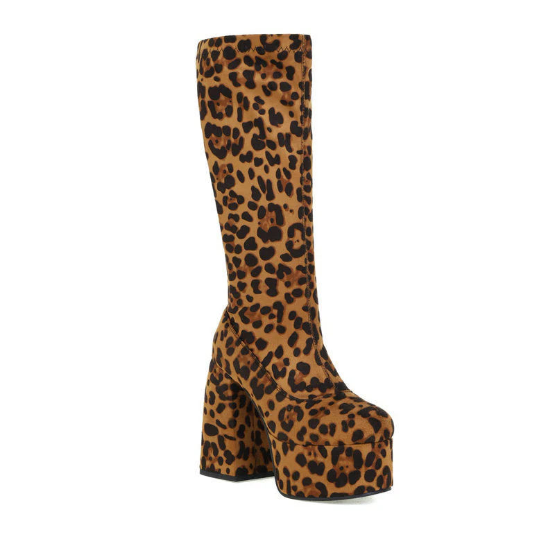 Leopard Print High Boots - Image 8