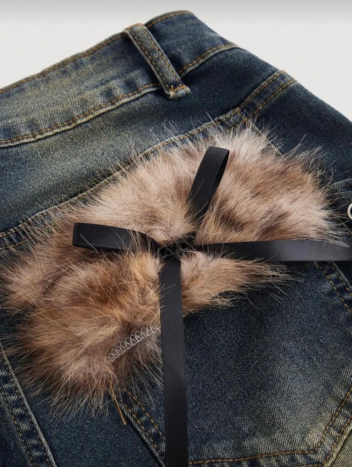 Leopard Print Patchwork Jeans - Image 5