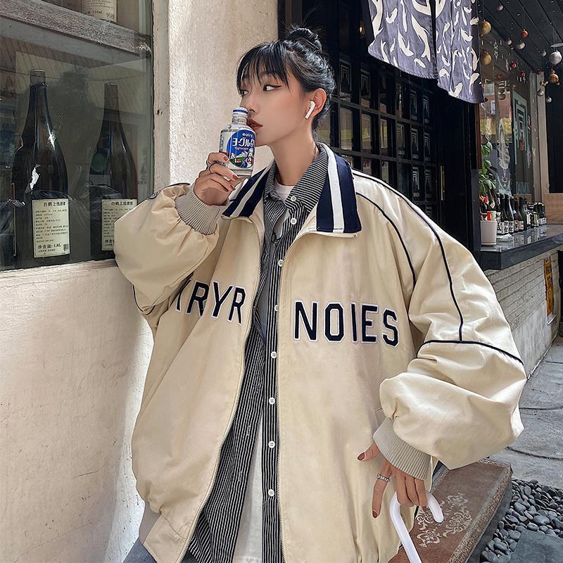 Letter Embroidery Oversized Jacket - Image 4